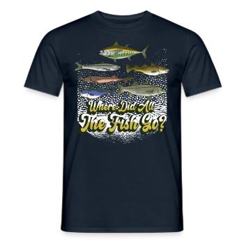 Où sont passés tous les poissons? Pêcheurs pêcheurs - T-shirt homme - marine - Devant - AI Model Male 178 light (178cm)