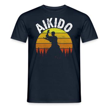 Aikido Martial Arts Fighter Martial Arts Lovers - Men's T-Shirt - navy - Front - AI Model Male 178 light (178cm)