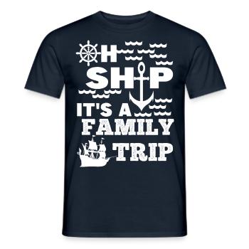 Family trip with ship - Männer T-Shirt - Navy - Vorne - AI Model Male 178 light (178cm)