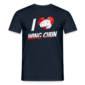 I love Wing Chun Martial Arts Martial Arts Trainer - Men's T-Shirt - navy - Front - AI Model Male 178 light (178cm)