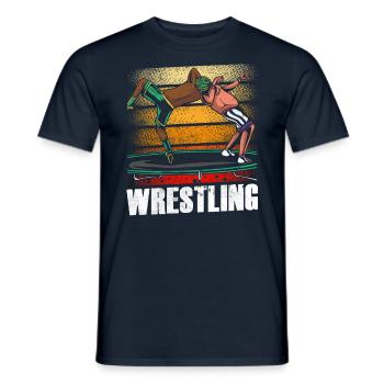 Wrestling Wrestling Wrestler Wrestling Wrestling - Men's T-Shirt - navy - Front - AI Model Male 178 light (178cm)