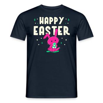 Happy Easter Easter Easter Easter Egg Sayings - Men's T-Shirt - navy - Front - AI Model Male 178 light (178cm)
