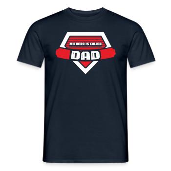 My Hero Means Papa Daddy Father Father Day Sayings - Men's T-Shirt - navy - Front - AI Model Male 178 light (178cm)