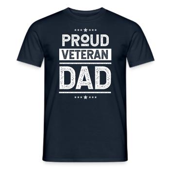 fier vétéran père père père papa dictons papa - T-shirt homme - marine - Devant - AI Model Male 178 light (178cm)