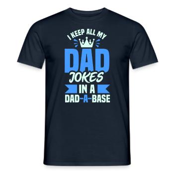 Toutes les blagues de mon père dans une base de données Papa Une base - T-shirt homme - marine - Devant - AI Model Male 178 light (178cm)