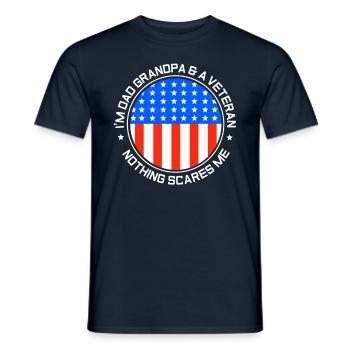 Je suis papa, grand-père et vétéran Dictons papa papa - T-shirt homme - marine - Devant - AI Model Male 178 light (178cm)
