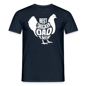 Bester Hühner Papa Aller Zeiten Vater Papi Sprüche - Männer T-Shirt - Navy - Vorne - AI Model Male 178 light (178cm)