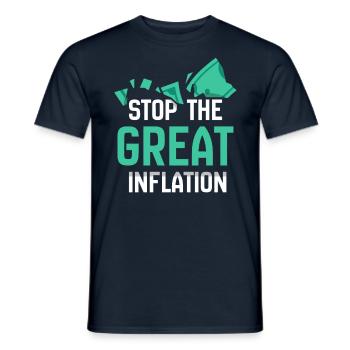 The Great Inflation Stop Stagflation Humor - Men's T-Shirt - navy - Front - AI Model Male 178 light (178cm)