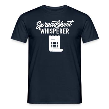 Spreadsheet Whisperer Table Accountant Work - Men's T-Shirt - navy - Front - AI Model Male 178 light (178cm)