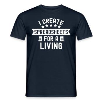 Je crée des feuilles de calcul professionnelles - T-shirt homme - marine - Devant - AI Model Male 178 light (178cm)