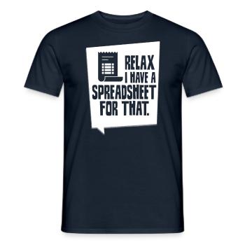 Relax Have a Spreadsheet Table - Men's T-Shirt - navy - Front - AI Model Male 178 light (178cm)