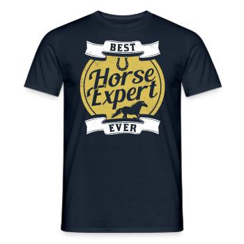 Bester Pferdeexperte Aller Zeiten Reiten Pferd - Männer T-Shirt - Navy - Vorne - AI Model Male 178 light (178cm)