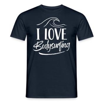 I love bodysurfing hobby bodysurfer bodysurfing - Men's T-Shirt - navy - Front - AI Model Male 178 light (178cm)