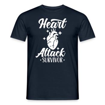 Überlebender Eines Herzinfarkts Herzinfarkt - Männer T-Shirt - Navy - Vorne - AI Model Male 178 light (178cm)