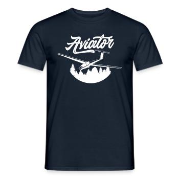 Pilot Segelflugzeug Kleinflugzeug Leichtflugzeug - Männer T-Shirt - Navy - Vorne - AI Model Male 178 light (178cm)