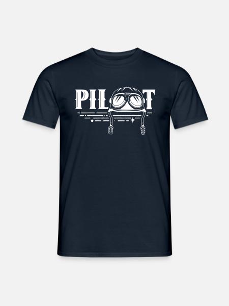 Pilot Kleinflugzeug Privatflugzeug Leichtflugzeug - Männer T-Shirt - Navy