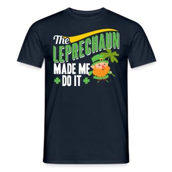Der Leprechaun Hat Mich Dazu Gezwungen Kobold Ire - Männer T-Shirt - Navy - Vorne - AI Model Male 178 light (178cm)