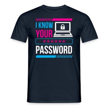 Je connais votre mot de passe Hacker Cybersécurité Hack - T-shirt homme - marine - Devant - AI Model Male 178 light (178cm)