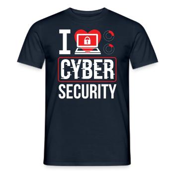 I love Cybersecurity Hack Hacker IT Security - Men's T-Shirt - navy - Front - AI Model Male 178 light (178cm)