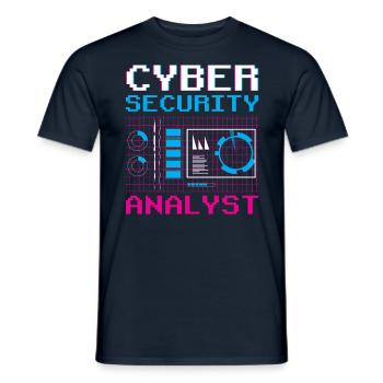 Cybersecurity Analyst IT Security Hacker Hack - Men's T-Shirt - navy - Front - AI Model Male 178 light (178cm)