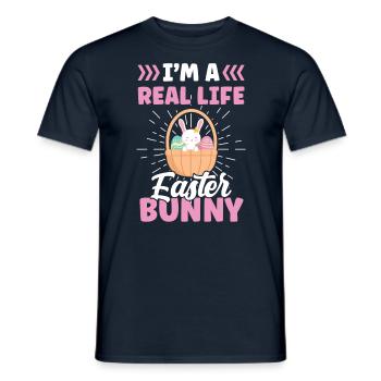 Je suis un vrai lapin de Pâques Pâques Pâques - T-shirt homme - marine - Devant - AI Model Male 178 light (178cm)