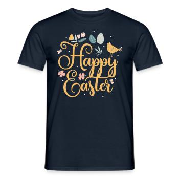 Joyeux Easter Easter Egg Dictons Lapin de Pâques - T-shirt homme - marine - Devant - AI Model Male 178 light (178cm)