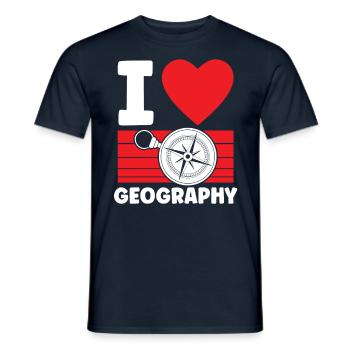 J’adore géographie Géographie Profession Géographie Géographie - T-shirt homme - marine - Devant - AI Model Male 178 light (178cm)