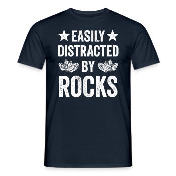 Easily distracted by stones Geology Geologist - Men's T-Shirt - navy - Front - AI Model Male 178 light (178cm)