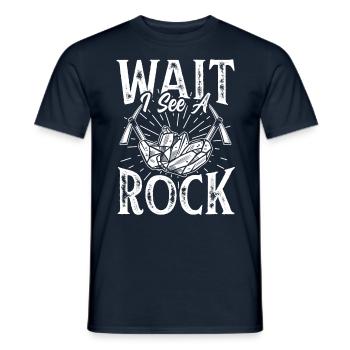 Waiting I See A Stone Geology Geologist Profession - Men's T-Shirt - navy - Front - AI Model Male 178 light (178cm)