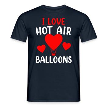 I love hot air balloons hot air balloon flight - Men's T-Shirt - navy - Front - AI Model Male 178 light (178cm)