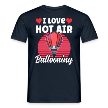 I love hot air ballooning flight hot air balloon - Men's T-Shirt - navy - Front - AI Model Male 178 light (178cm)