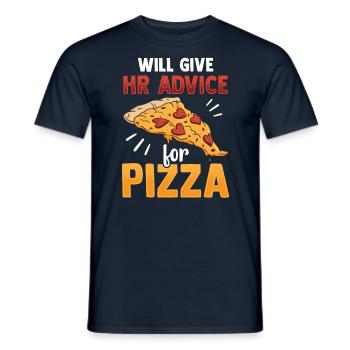 Donnez vos conseils pour pizza Ressources humaines personnelles - T-shirt homme - marine - Devant - AI Model Male 178 light (178cm)