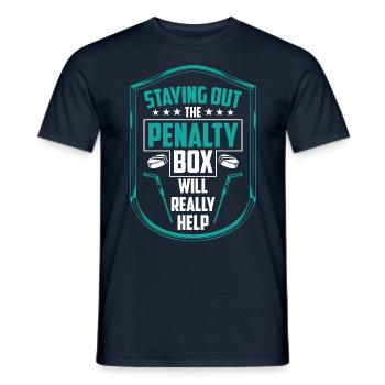 Banc de pénalité de hockey sur glace Banc de pénalité Joueurs de hockey sur glace - T-shirt homme - marine - Devant - AI Model Male 178 light (178cm)