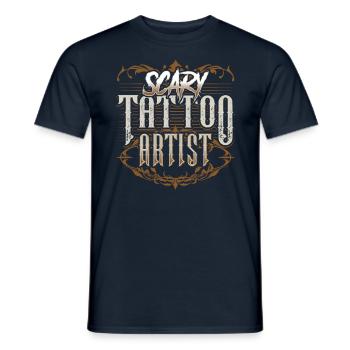 Unheimlicher Tätowierer Tätowieren Künstler Tattoo - Männer T-Shirt - Navy - Vorne - AI Model Male 178 light (178cm)