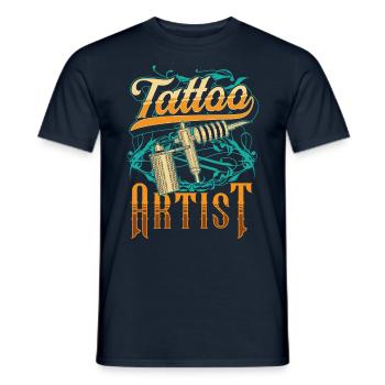 Tätowierer Tattoo Tätowieren Tattoostudio - Männer T-Shirt - Navy - Vorne - AI Model Male 178 light (178cm)