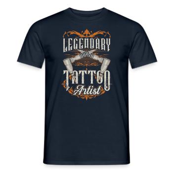 Tatouage légendaire Tattoo Artist Tattoo - T-shirt homme - marine - Devant - AI Model Male 178 light (178cm)