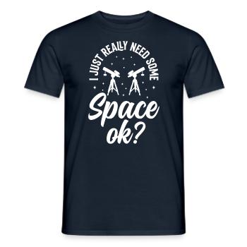Ich Brauche Nur Etwas Weltraum Ok? Teleskop Sterne - Männer T-Shirt - Navy - Vorne - AI Model Male 178 light (178cm)