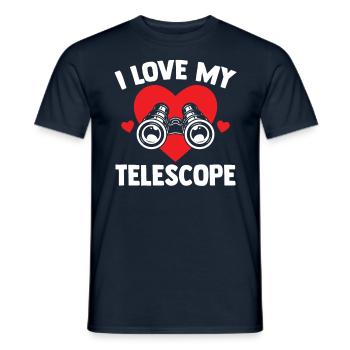 J’adore mon télescope étoiles univers espace - T-shirt homme - marine - Devant - AI Model Male 178 light (178cm)