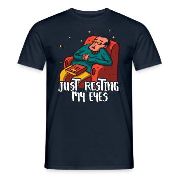 Je ne repose que mes yeux du Père Papa Papi - T-shirt homme - marine - Devant - AI Model Male 178 light (178cm)
