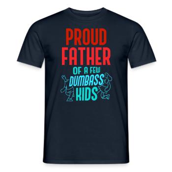 Proud father of a few stupid children Dad - Men's T-Shirt - navy - Front - AI Model Male 178 light (178cm)