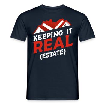 Vente immobilière Maisons Agents immobiliers - T-shirt homme - marine - Devant - AI Model Male 178 light (178cm)