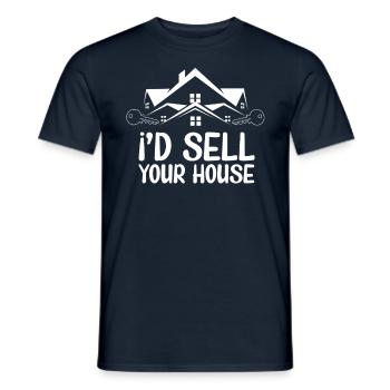 Je vendrais votre maison agent immobilier - T-shirt homme - marine - Devant - AI Model Male 178 light (178cm)