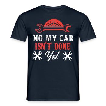 No My car is not finished yet Mechanic - Men's T-Shirt - navy - Front - AI Model Male 178 light (178cm)