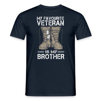 Mon vétéran préféré est mon frère militaire - T-shirt homme - marine - Devant - AI Model Male 178 light (178cm)