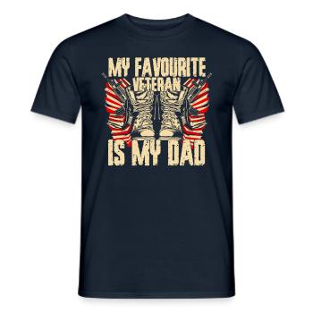 My favorite veteran is my father military - Men's T-Shirt - navy - Front - AI Model Male 178 light (178cm)