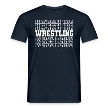 Wrestling Wrestling Wrestler Wrestling Wrestler Wrestler - Men's T-Shirt - navy - Front - AI Model Male 178 light (178cm)