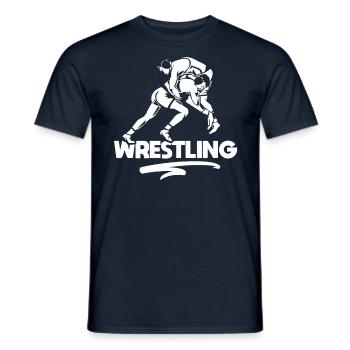 Wrestling Wrestling Wrestler Wrestling Wrestling - Men's T-Shirt - navy - Front - AI Model Male 178 light (178cm)