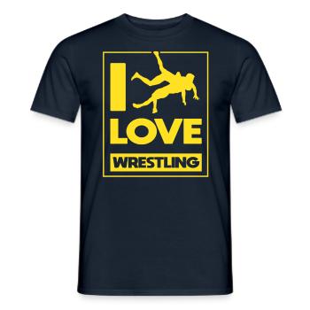 Ich Liebe Wrestling Ringen Ringkampf Ringer - Männer T-Shirt - Navy - Vorne - AI Model Male 178 light (178cm)