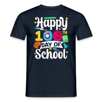 Happy 100 School Day Sweet 100 Days Team - Men's T-Shirt - navy - Front - AI Model Male 178 light (178cm)