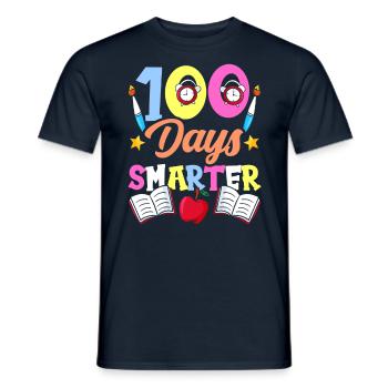 100 Tage Schlauer Lustig Team Sprüche Süß - Männer T-Shirt - Navy - Vorne - AI Model Male 178 light (178cm)